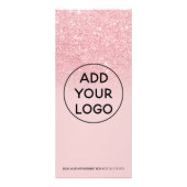 Chic pink Glitzer Kalligrafie Haar Make-up Preis Werbekarte (Hinten)