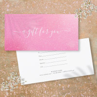 Chic Pink Glitzer Kundengeschenkgutschein