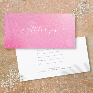 Chic Pink Glitzer Kundengeschenkgutschein