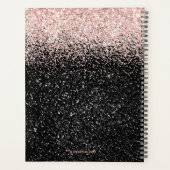 Chic Pink Glitzer Monogram Name 2022 Planer (Rückseite)