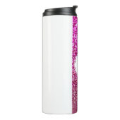 Chic Pink Glitzer Monogram Name Thermosbecher (Nach links gedreht)