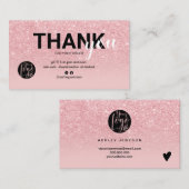Chic pink Glitzer ombre coole Logo-Bestellung Viel Visitenkarte (Vorne/Hinten)