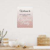 Chic Pink Glitzer Ombre Party Willkommen Poster (Küche)