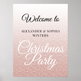 Chic Pink Glitzer Ombre Party Willkommen Poster