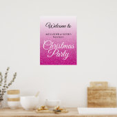 Chic Pink Glitzer Ombre Party Willkommen Poster (Küche)