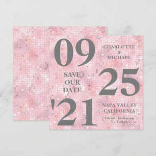 Chic Pink Glitzer Sparkle Moderne Save the Date Einladung