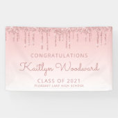 Chic Pink Glitzer Tropfen Abschluss Banner (Horizontal)