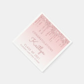 Chic Pink Glitzer Tropfen Abschluss Napkins Serviette (Ecke)