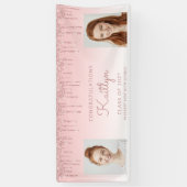 Chic Pink Glitzer Tropfen Zwei Foto Abschluss Banner (Vertikal)