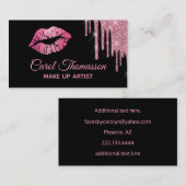 Chic Pink Glitzer und Lippen 2 Visitenkarte (Vorne/Hinten)