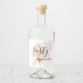 Chic Pink & Gold 40. Geburtstag Alkoholflaschenetikett