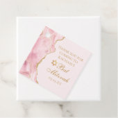 Chic Pink Gold Agate Bat Mitzvah Custom Party Geschenkanhänger (Beispiel)