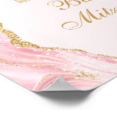 Chic Pink Gold Agate Bat Mitzvah Custom Party Poster (Ecke)