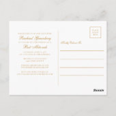 Chic Pink Gold Agate Bat Mitzvah Foto Party Postkarte (Rückseite)