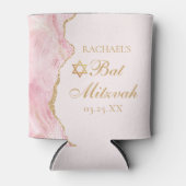 Chic Pink Gold Agate Bat Mitzvah Party Custom Dosenkühler (Vorderseite)