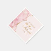 Chic Pink Gold Agate Bat Mitzvah Party Custom Serviette (Ecke)