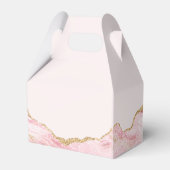 Chic Pink Gold Agate Custom Bat Mitzvah Party Geschenkschachtel (Rückseite)