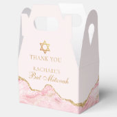 Chic Pink Gold Agate Custom Bat Mitzvah Party Geschenkschachtel (Geöffnet)
