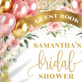 Chic Pink Gold Brautparty Anmeldung für das Gästeb Gästebuch