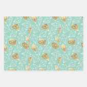 Chic Pink Gold Diamonds Geburtstag Geschenkpapier Set (Vorderseite 3)