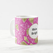 Chic Pink Gold Diamonds Glitzer Kaffeetasse (Vorderseite Links)
