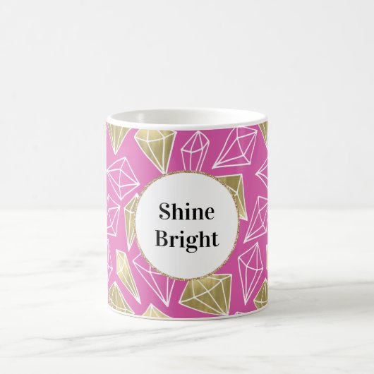Chic Pink Gold Diamonds Glitzer Kaffeetasse (Mittel)
