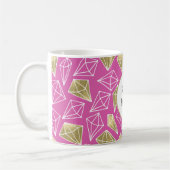 Chic Pink Gold Diamonds Glitzer Kaffeetasse (Links)