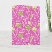 Chic Pink Gold Diamonds Glitzer Karte (Rückseite)