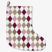 Chic Pink Gold Diamonds Großer Weihnachtsstrumpf (Vorderseite)