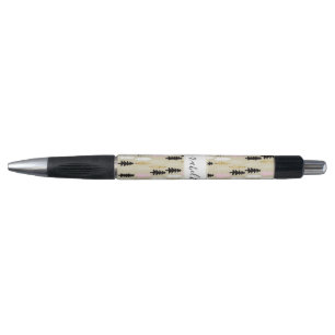Chic Pink & Gold Drei Muster Monogramm Pen Kugelschreiber