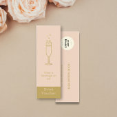 Chic Pink Gold Event Logo Freier Drink Gutschein Mini Visitenkarte