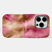 Chic Pink Gold Faux Fur Case-Mate iPhone Hülle (Rückseite (Horizontal))