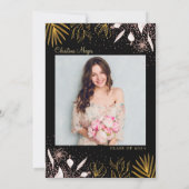 Chic Pink Gold Floral RN Pflege Abschluss Foto Einladung (Rückseite)