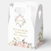 Chic Pink Gold Floral Werden Sie meine Bridesmaid? Geschenkschachtel (Geöffnet)