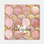 Chic Pink Gold Glam Circles Magnet (Vorne)