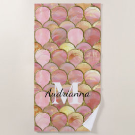 Chic Pink Gold Glam Circles Strandtuch