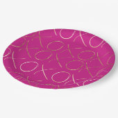 Chic Pink Gold Glam XOXO Pappteller (Schrägansicht)