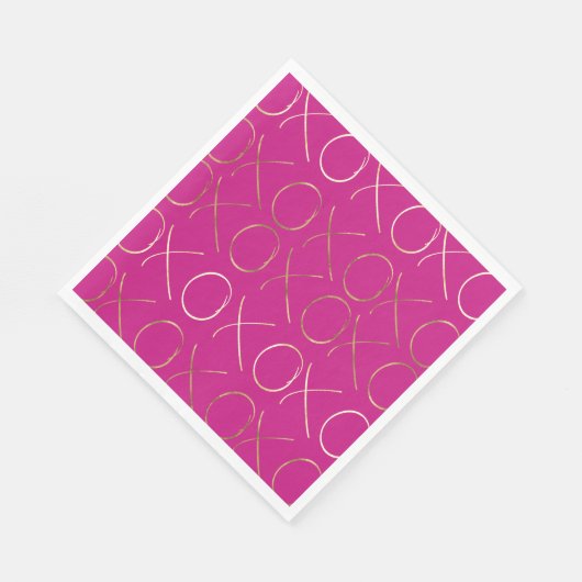 Chic Pink Gold Glam XOXO Serviette (Ecke)