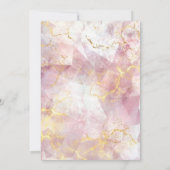 Chic pink Gold Glitzer Tropfen Monogramm Weihnacht Einladung (Rückseite)