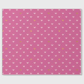 Chic Pink Gold Hearts Geschenkpapier (Flach)