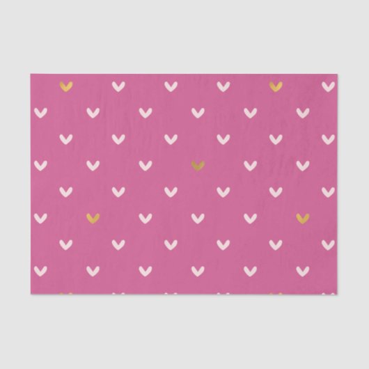 Chic Pink Gold Hearts Seidenpapier (Vorderseite)