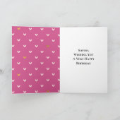 Chic Pink Gold Herzens Geburtstag Karte (Innenseite)