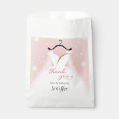 Chic Pink & Gold Hochzeitskleid Vielen Dank Geschenktütchen (Vorderseite)