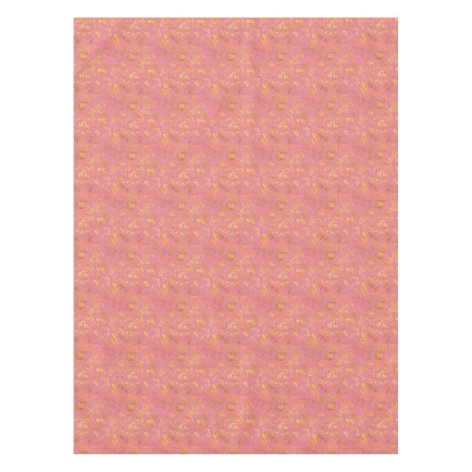 Chic Pink Gold Leaf Herbstmuster Tischdecke (Vorderseite)