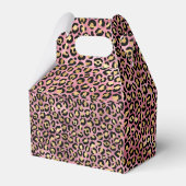 Chic Pink Gold Leopard Muster Baby Dusche Geschenkschachtel (Rückseite)