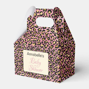Chic Pink Gold Leopard Muster Baby Dusche Geschenkschachtel