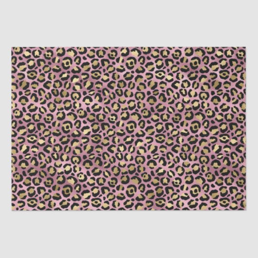 Chic Pink Gold Leopard Muster Baby Duschgeschenk Seidenpapier (Vorderseite)