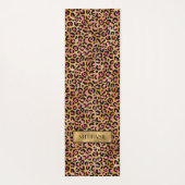 Chic Pink Gold Leopard Print Personalisiert Yogamatte (Rückseite)