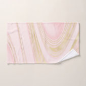 Chic Pink Gold Marmor Swirl Muster Badhandtuch Set (Handtuch)