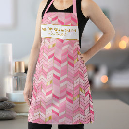 Chic Pink Gold Muster Custom Wellness-Center, Salo Schürze
